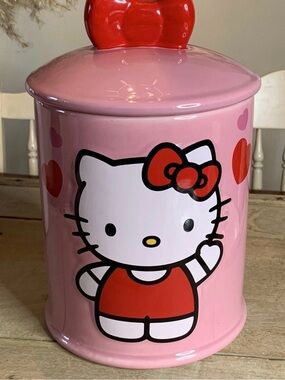 Hello Kitty Pink and Red Ceramic Treat Canister